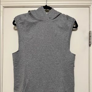 Very good used condition Lululemon sleeveless Bliss hoodie in heathered grey.